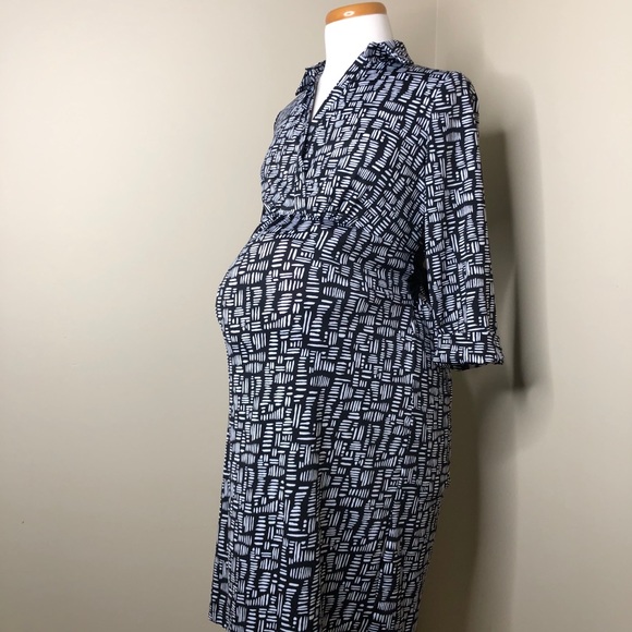 SOLD!! Black and White Maternity Dress - Picture 3 of 11